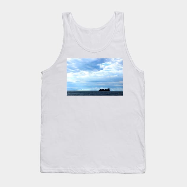 Detail of a cargo ship breezing through the Tyrrhenian sea teeming with clouds Tank Top by KristinaDrozd